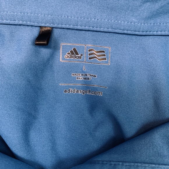 ADIDAS Blue GOLF Short Sleeve Polo Shirt Knit sz L - Picture 7 of 12